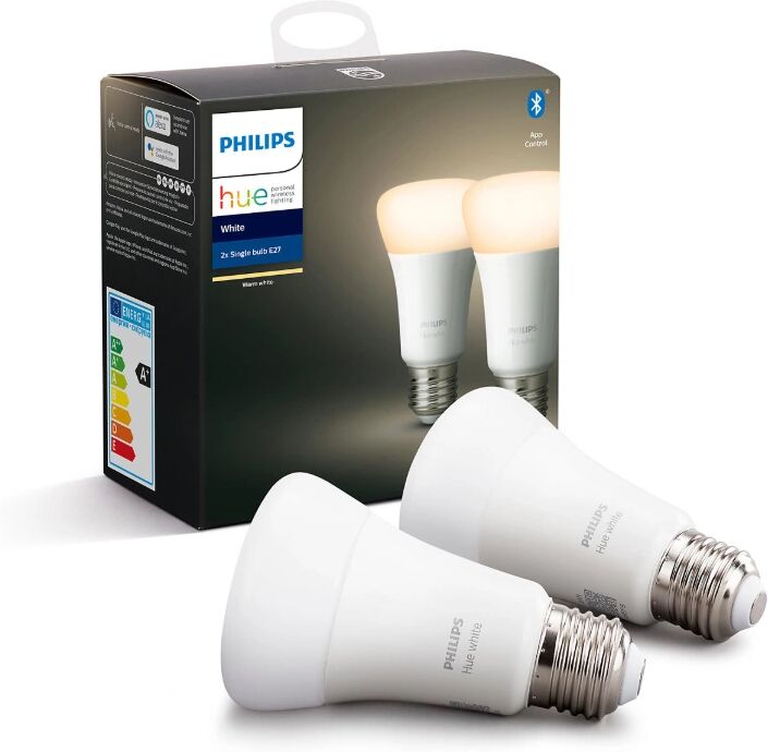 Philips Hue White LED Lys E27 A60- 2-pack