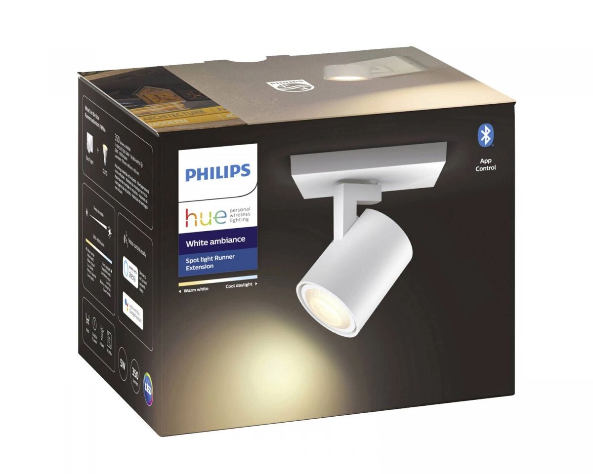 Philips Hue Lampa Runner, Singel Spot Extension - Hvid