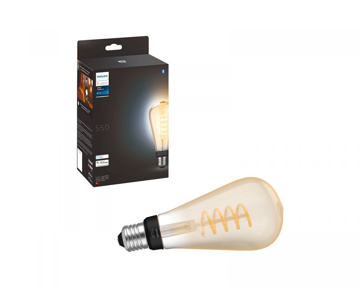 Philips Hue White Ambience 7W Filament LED-lampe ST72 E27