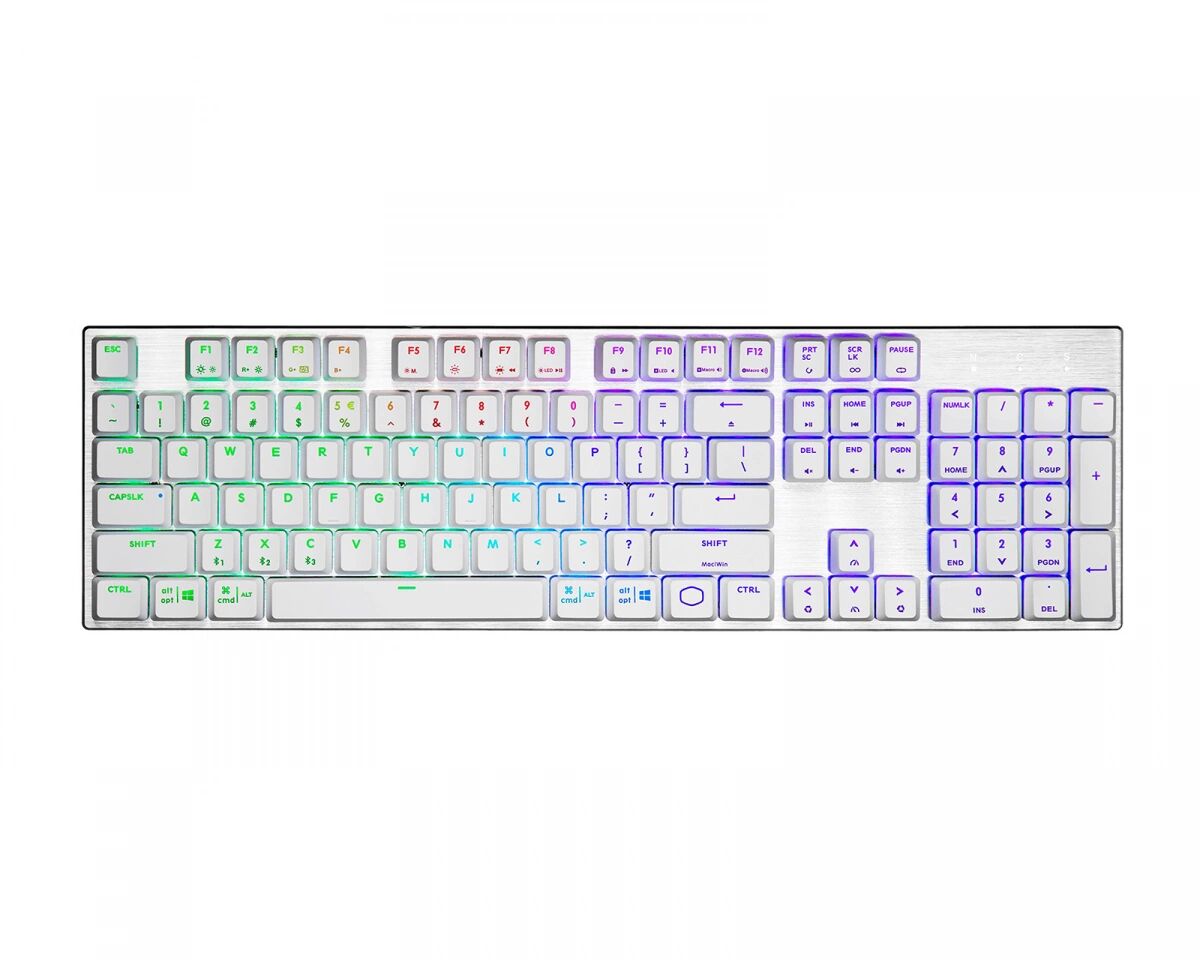 Cooler Master SK653 RGB Low Profile Trådløs Tastatur [TTC Red] - Hvit