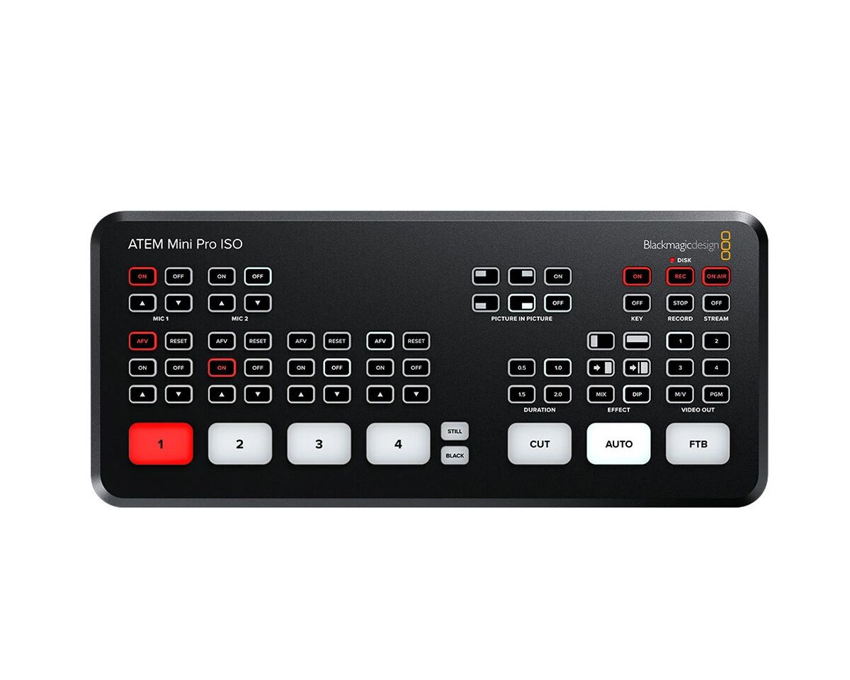 Blackmagic ATEM Mini PRO ISO - Live Stream Switcher - Videomikser for Streaming