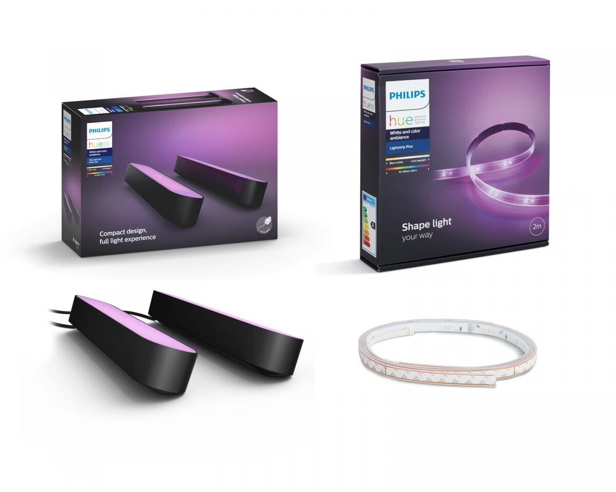 Philips Hue Play 2-pack Light Bars + Lightstrip Starter Kit 2m