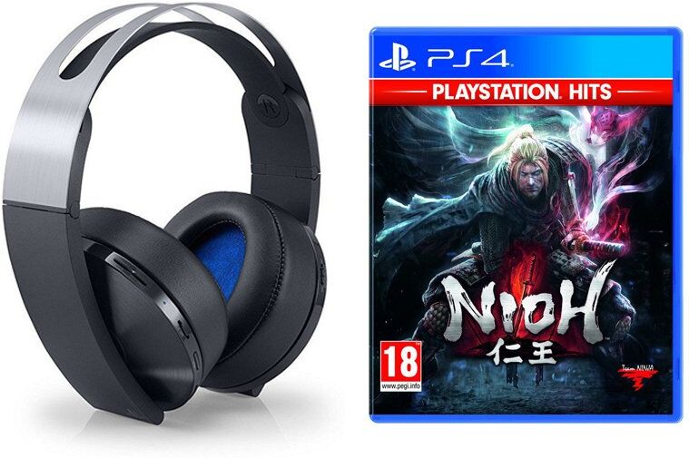 Sony pack platinum headset auscultadores sem fios + nioh playstation hits ps4