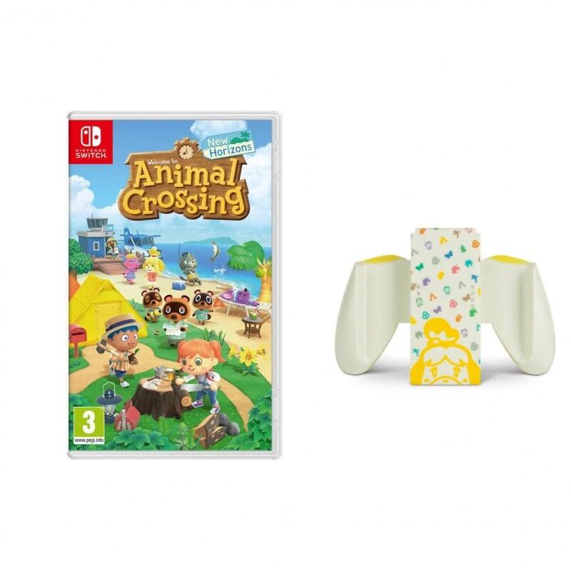 Nintendo Animal crossing: new horizons nintendo switch + power a manipulo ergonómico para joy-con