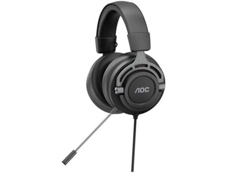 AOC Auscultadores Gaming com fio Gh200 (Over Ear - Com Microfone - Preto)