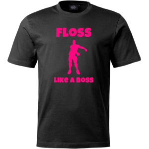 T-shirt Floss Like A Boss Neonrosa   Barn/Baby100clSvart Svart