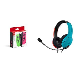 Joy-Con Pair Green/Pink (Nintendo Switch) + PDP LVL40 Wired Stereo Headset for NS - Joycon Blue/Red