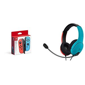 Nintendo Joy-Con Pair Neon Red/Neon Blue Switch + PDP LVL40 Wired Stereo Headset for NS - Joycon Blue/Red