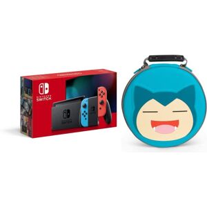 Nintendo Switch (Neon Red/Neon Blue) + PowerA Pokémon Carrying Case for Nintendo Switch or Nintendo Switch Lite – Snorlax