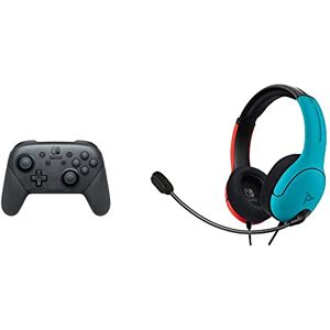 Nintendo Switch - Pro Controller + PDP LVL40 Wired Stereo Headset for NS - Joycon Blue/Red