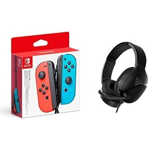 Nintendo Switch Joy-Con Controller Pair - Neon Red/Neon Blue + Turtle Beach Recon 200 Gen 2 Amplified Gaming Headset - PS4, PS5, Xbox Series X S, Xbox One, Nintendo Switch & PC Red