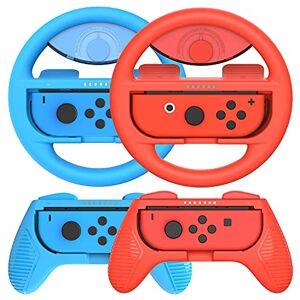 Numskull Steering Wheels and Comfort Controller Grips for Nintendo Switch & OLED Model 2021 Joy-Con, Racing Wheels for Mario Kart 8 Deluxe (2x Grips, 2x Wheels) (Nintendo Switch)