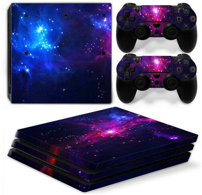 Funky Planet (Galaxy) PS4 PRO PVC Stickers for Console + 2 Controllers