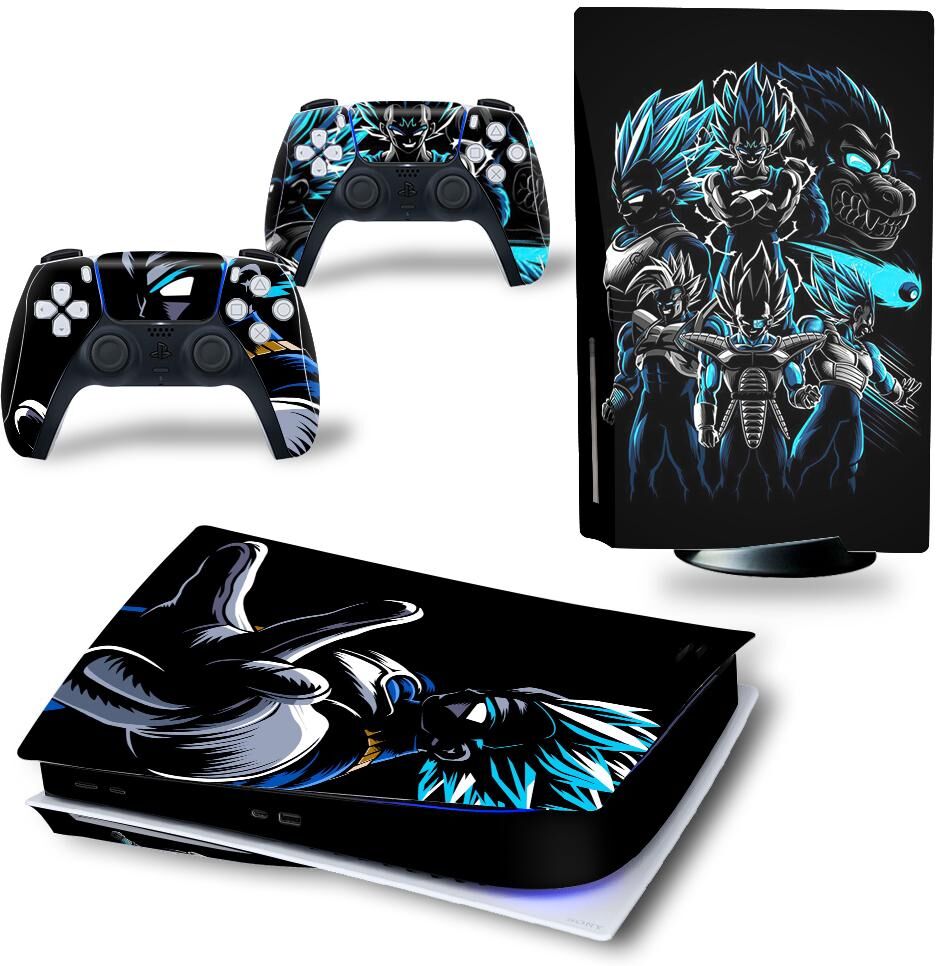 PS5 Stickers Anime Vinyl Skin Sticker for PS5 Disk Edition Slim Console and 2 Controllers Decal Cover