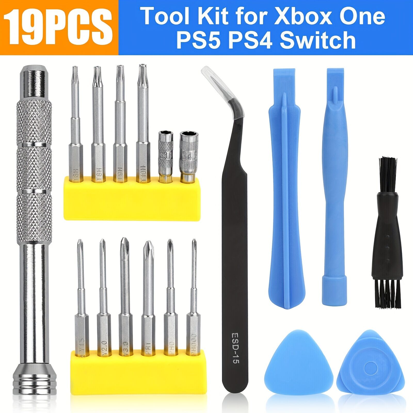 Temu Cleaning Repair Kit For Ps4 Ps3 Ps5 Xbox One/360 Tools Set Console Controller silvery