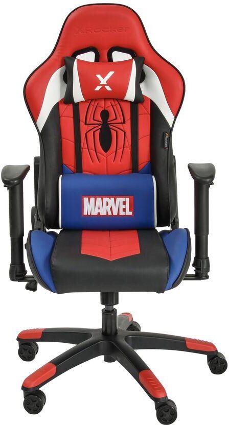 X ROCKER Champion Junior Office Gaming Chair - Spider-Man, Blue,Red,White