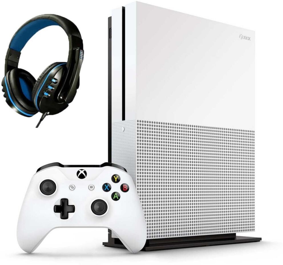 Bolt Axtion Microsoft 234-00051 Xbox One S White 1TB Gaming Console with Bolt Axtion Bundle Like New - White