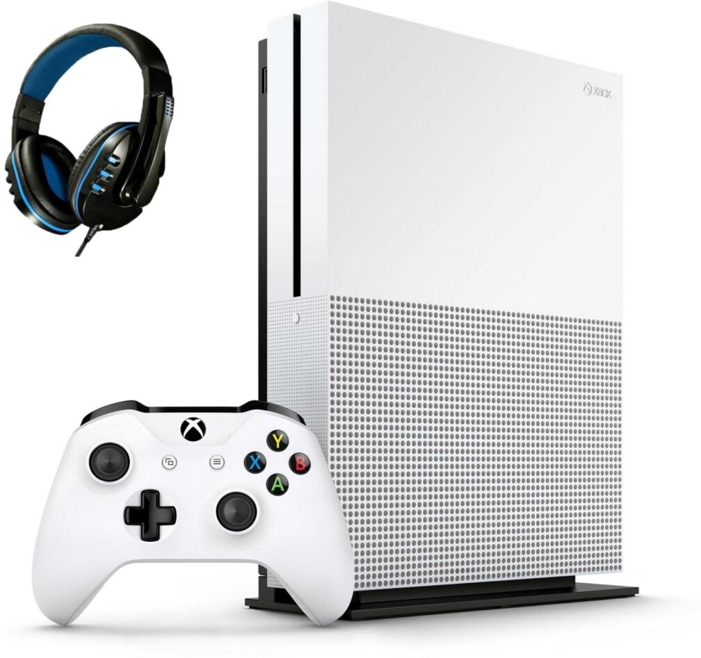 Bolt Axtion Microsoft Xbox One S 500GB Gaming Console White with Bolt Axtion Bundle Like New - White