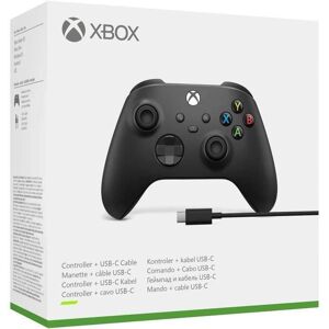 Microsoft Xbox Wireless Controller + USB-C Cable Sort Gamepad Analog/digital PC, Xbox One, Xbox One S, Xbox One X, Xbox Series S, Xbox Series X