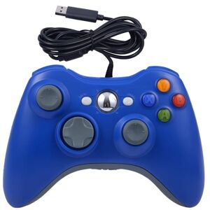 High Discount Til XBOX 360 Console og PC USB Dual Vibration Wired Gamepad (Blue)