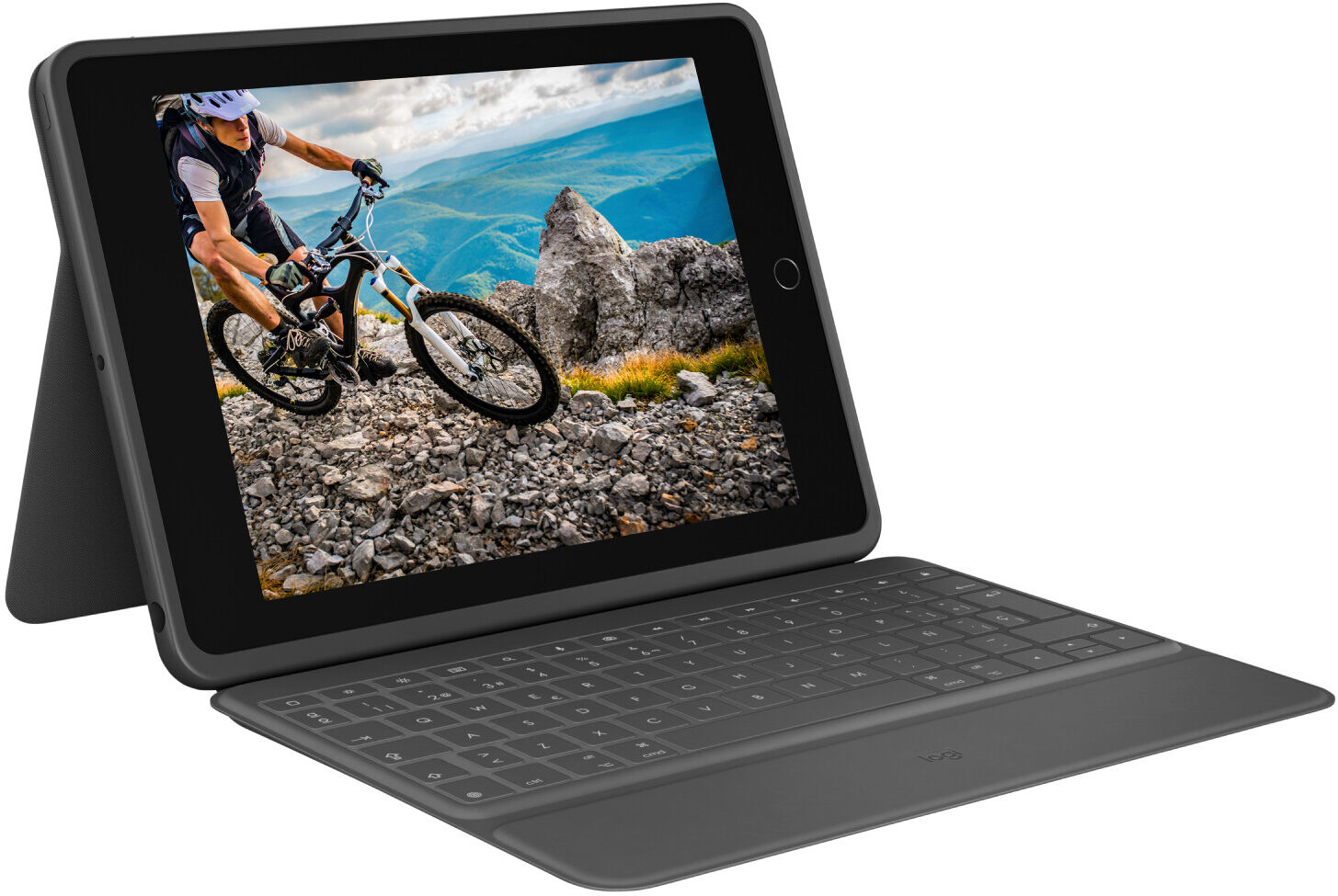 Logitech Rugged Folio Tastatur und Foliohülle für Apple 10.2-inch iPad (7. Generation, 8. Generation), schwarz