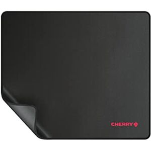 CHERRY MP 1000, PREMIUM MOUSEPAD XL, 30 cm x 35 cm, vernähte Kanten, geeignet für alle Maussensoren, rutschfest, zusammenrollbar, Schwarz