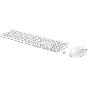 HP 650 kabellose Tastatur und Maus Bundle (20 programmierbare Tasten, QWERTZ Layout, 4.000 DPI, USB Dongle, 3 Tasten, Scrollrad) Weiß