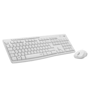 Logitech MK295 kabelloses Tastatur-Maus-Set mit SilentTouch-Technologie, Shortcut-Tasten, optischer Spurführung, Nano USB-Empfänger, verzögerungsfreier Drahtlosverbindung, NL QWERTY-Layout Weiß
