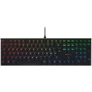 CHERRY MX 10.0N RGB, Flache Mechanische Gaming-Tastatur, Schweizer Layout (QWERTZ), Kabelgebunden, Original MX Low Profile RGB Speed Switches, Schwarz