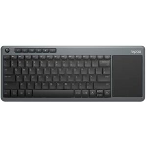 Rapoo K2600 kabellose Multimedia Tastatur wireless Keyboard flaches Design 12 Monate Batterielaufzeit DE-Layout QWERTZ für Smart TV/ Media PC & Mac , Classic, grau