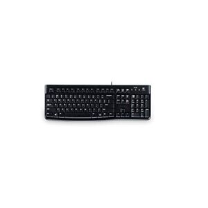 Logitech K120 Kabelgebundene Business Tastatur für Windows und Linux, USB-Anschluss, Leises Tippen, Robust, Spritzwassergeschützt, Tastaturaufsteller, Ukrainisches Layout Schwarz