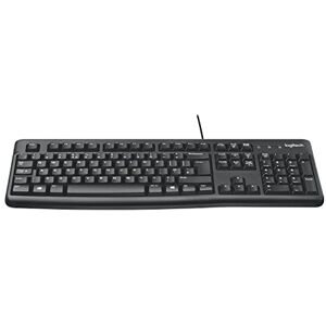 Logitech K120 Kabelgebundene Tastatur für Windows, US QWERTY-Layout Schwarz