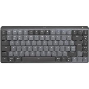 Logitech MX Mechanische kabellose Mini-Tastatur mit Beleuchtung, Taktile leise Tasten, Englishes QWERTY-Layout Graphit