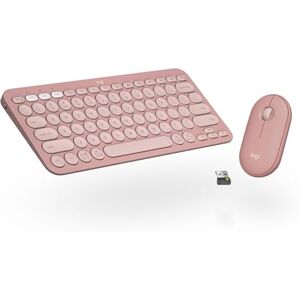 Logitech Pebble 2 Combo, kabellose Tastatur und Maus, leise und mobil, anpassbar, Logi Bolt, Bluetooth, Easy-Switch für Windows, macOS, iPadOS, Chrome, Deutsches QWERTZ-Layout, Rosa