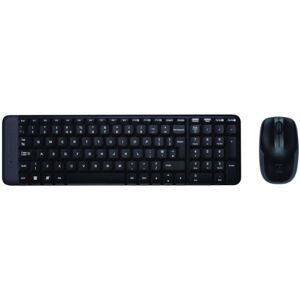 Logitech MK220 Kabelloses Tastatur-Maus-Set, 2.4 GHz Verbindung via USB-Empfänger, 10m Reichweite, 24-Monate Batterielaufzeit, Kompaktes Design, PC/Laptop, Russisches Layout Schwarz