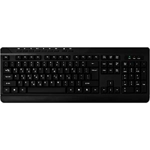 MediaRange kabelgebundene Multimedia Tastatur mit 9 Sondertasten, QWERTY (GR) Layout, PC Tastatur mit Plug&Play USB 2.0 Anschluss, spritzwassergeschützt & höhenverstellbar, schwarz