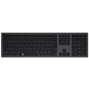 KeySonic Kabellose Bluetooth-Tastatur für Windows/MacOS/Android, Deutsches QWERTZ-Layout, Schwarz