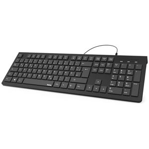 Hama Tastatur mit Kabel (kabelgebundene Tastatur, Wired Keyboard für PC, Notebook, Laptop mit USB A Anschluss, KC-200) Schwarz