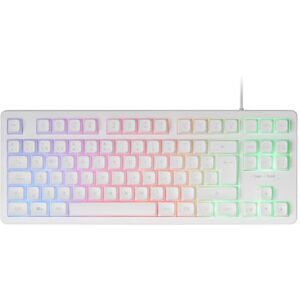 MARSGAMING Mars Gaming MK023, Gaming Tastatur TKL, Hybrid H-Mech Technologie, FRGB Regenbogenbeleuchtung, Anti-Ghosting, Universelle Kompatibilität, Weiß, Spanische Sprache