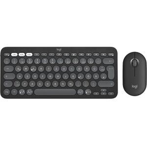 Logitech Pebble 2 Combo, kabellose Tastatur und Maus, leise und mobil, anpassbar, Logi Bolt, Bluetooth, Easy-Switch für Windows, macOS, iPadOS, Chrome, Deutsches QWERTZ-Layout, Grafit