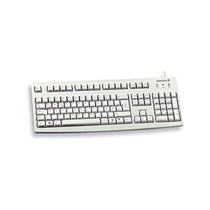 CHERRY G83-6104, Internationales Layout, QWERTY Tastatur, kabelgebundene Tastatur, angenehm weiche Tasten-Betätigung, kompakt, langlebig, recyclingfähig, hellgrau
