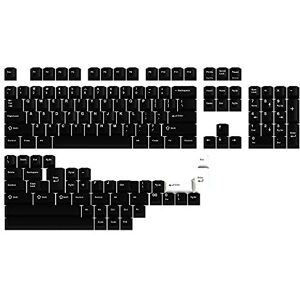 DROP GMK White On Black Custom Mechanical Keyboard Keycap Set 146 Keys Doubleshot ABS Bow, Cherry Profile, for 60%, TKL, 1800 Layouts etc