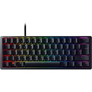 Razer Huntsman Mini (Purple Switch) Kompakte 60% Gaming Tastatur mit opto-mechanischen Schaltern (PBT-Tastenkappen, abnehmbares USB-C Kabel) QWERTZ   DE-Layout, Schwarz