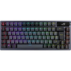 Asus ROG Azoth kabellose mechanische Gaming Tastatur (75% Formfaktor, ROG NX-Switches, PBT-Doubleshot-Tastenkappen, OLED-Display, Bluetooth, 2,4-GHz-RF Wireless, USB, DE QWERTZ-Layout) schwarz