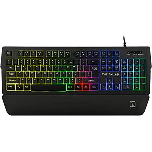 THE G-LAB Keyz Palladium Gaming-Tastatur QWERTY US/NL/PL Layout Mehrfarbige RGB-LED-Gaming-Tastatur mit Hintergrundbeleuchtung, Magnetische Handballenauflage, Anti-Ghosting-Tasten – PC/PS4/Xbox One