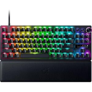 Razer Huntsman V3 Pro Tenkeyless Analoge optische E-Sport-Tastatur ohne Ziffernblock (Digitaler Drehregler & Steuerungstaste, Texturierte Doubleshot-PBT-Tastenkappen) US-Layout   Schwarz