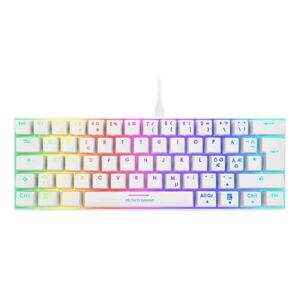 Deltaco Gaming White Line WK85R Mechanische Mini Gaming Tastatur 60% Layout RGB Content Red Switches US Layout