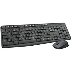 Logitech MK235 Kabelloses Set mit Tastatur und Maus für Windows, Portugiesisches QWERTY-Layout Grau