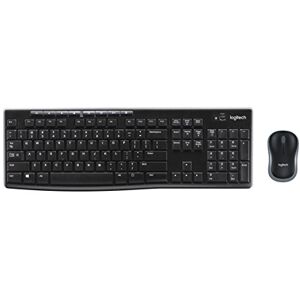 Logitech MK270 Kabelloses Set mit Tastatur und Maus für Windows, Englishes QWERTY-Layout Schwarz