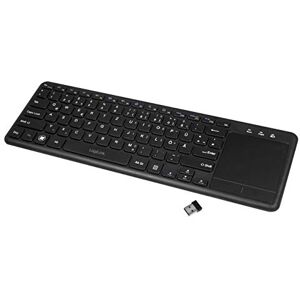 Logilink ID0188 Funk Tastatur mit eingebautem Touchpad, 12 praktischen Multimedia Funktionstasten und einem Schlaf-Energie-Sparmodus für PC/Windows/MacOS/Smart TV/Android Box, Schwarz